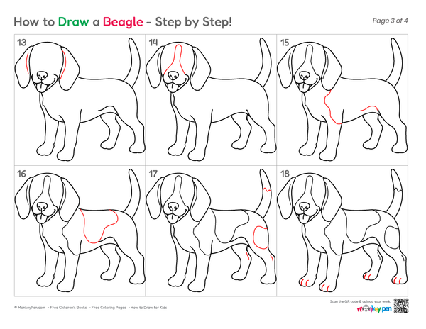 How to Draw a Beagle – Easy Step-by-Step Dog Drawing for Kids