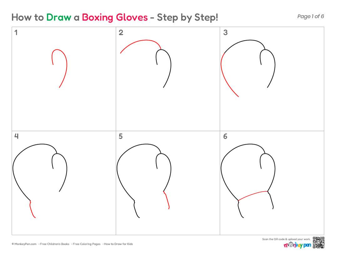How to Draw Boxing Gloves – Easy Step-by-Step Sports Drawing for Kids