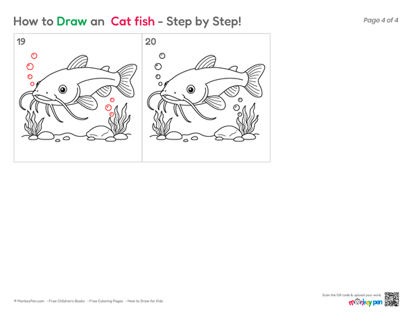 Simple Catfish coloring page for children
