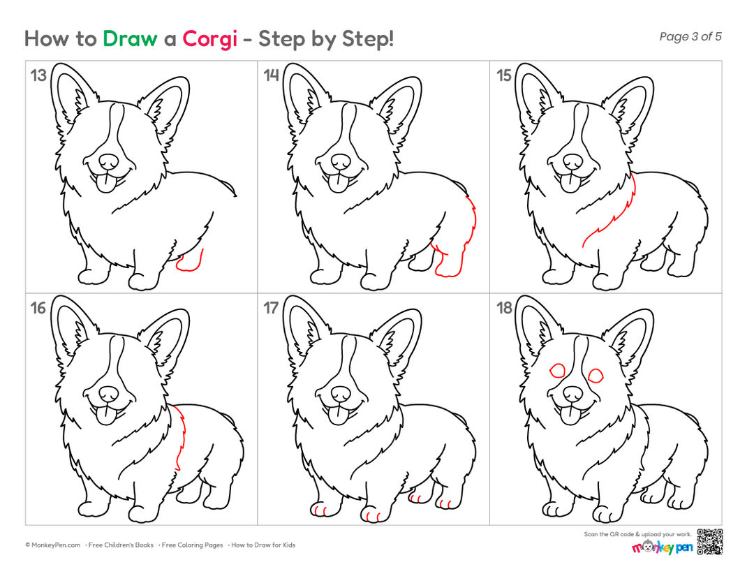 How to Draw a Corgi – Simple Dog Drawing for Kids
