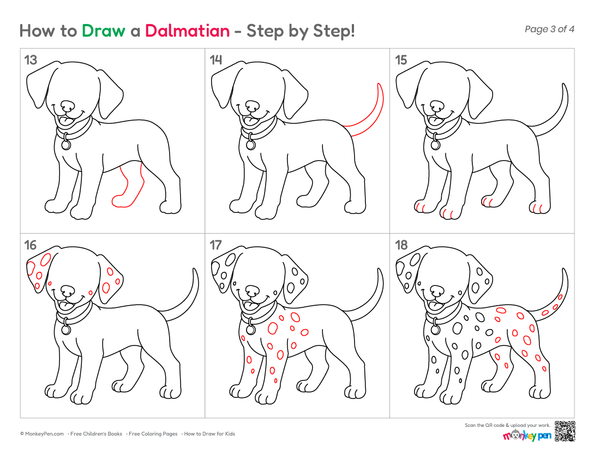 How to Draw a Dalmatian – Step-by-Step Dog Drawing for Kids