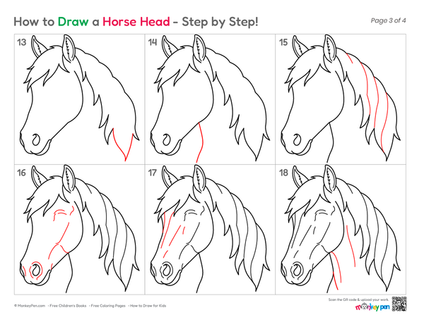 How to Draw a Horse Head – Simple Step-by-Step Animal Tutorial for Kids