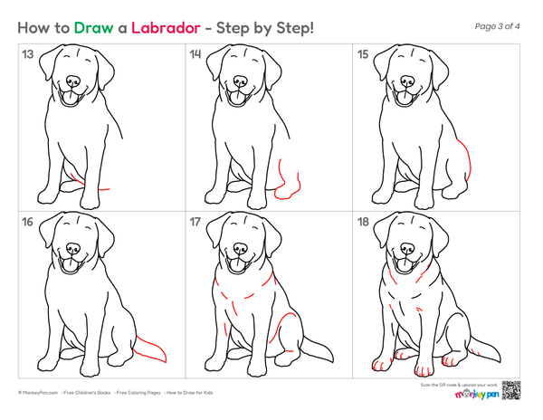 Simple Labrador outline drawing perfect for coloring.