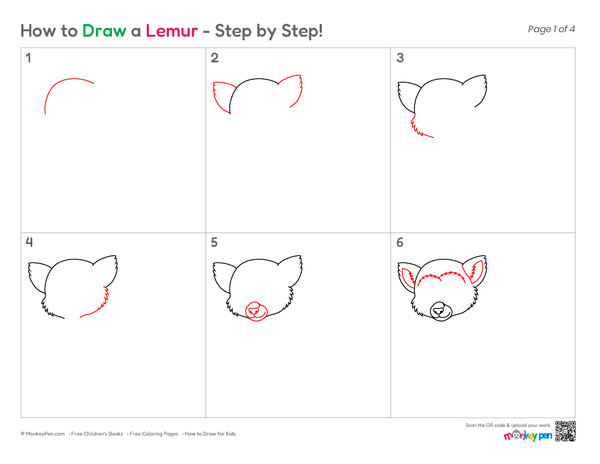 How to Draw a Lemur – Easy Step-by-Step Animal Drawing for Kids