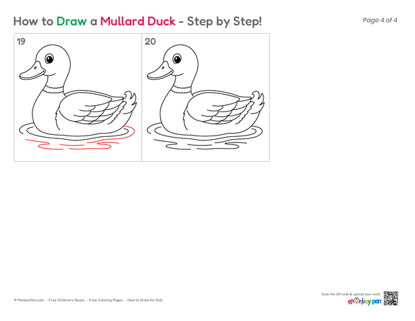 How to Draw a Mallard Duck – Easy Step-by-Step Duck Drawing for Kids