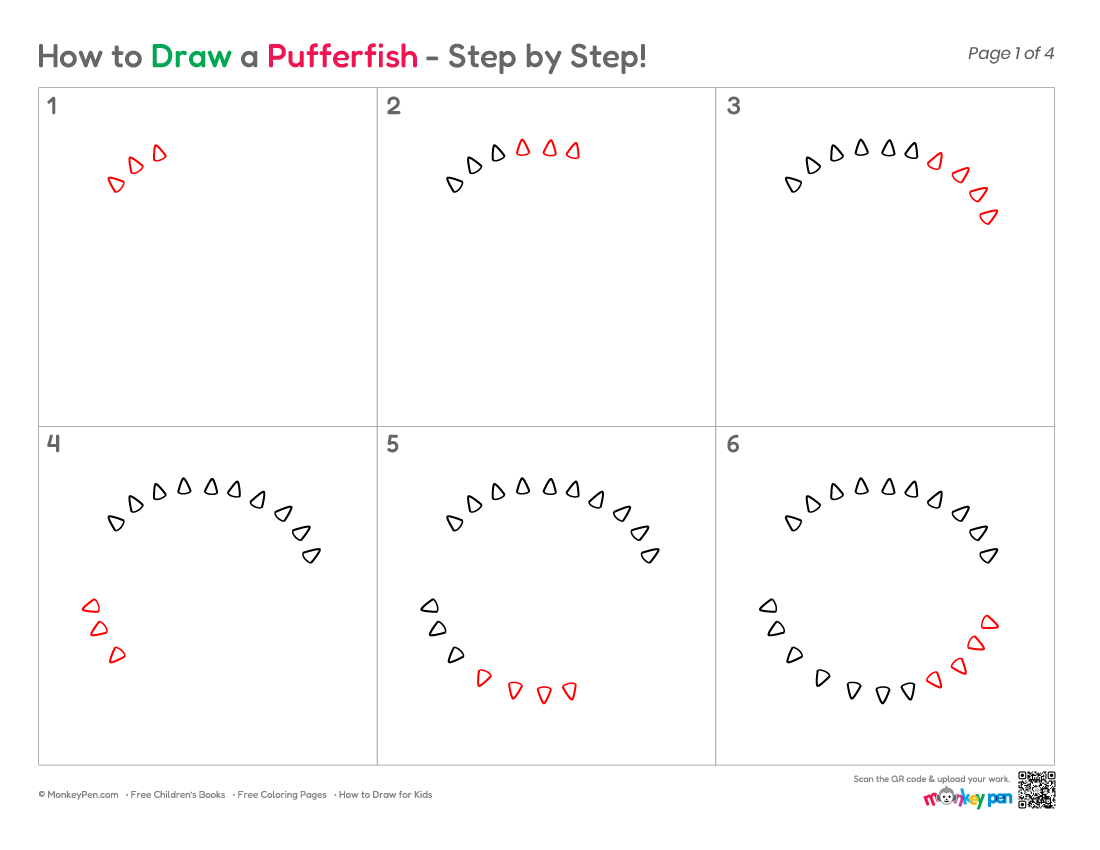 How to Draw a Pufferfish – Step-by-Step Fish Drawing for Kids
