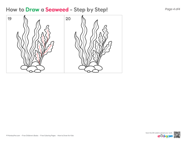 How to Draw Seaweed – Easy Step-by-Step Ocean Plant Drawing for Kids
