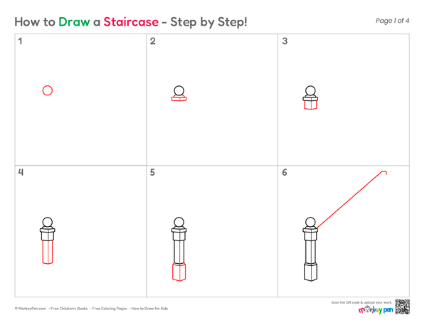 How to Draw a Staircase – Easy Step-by-Step Perspective Drawing for Kids