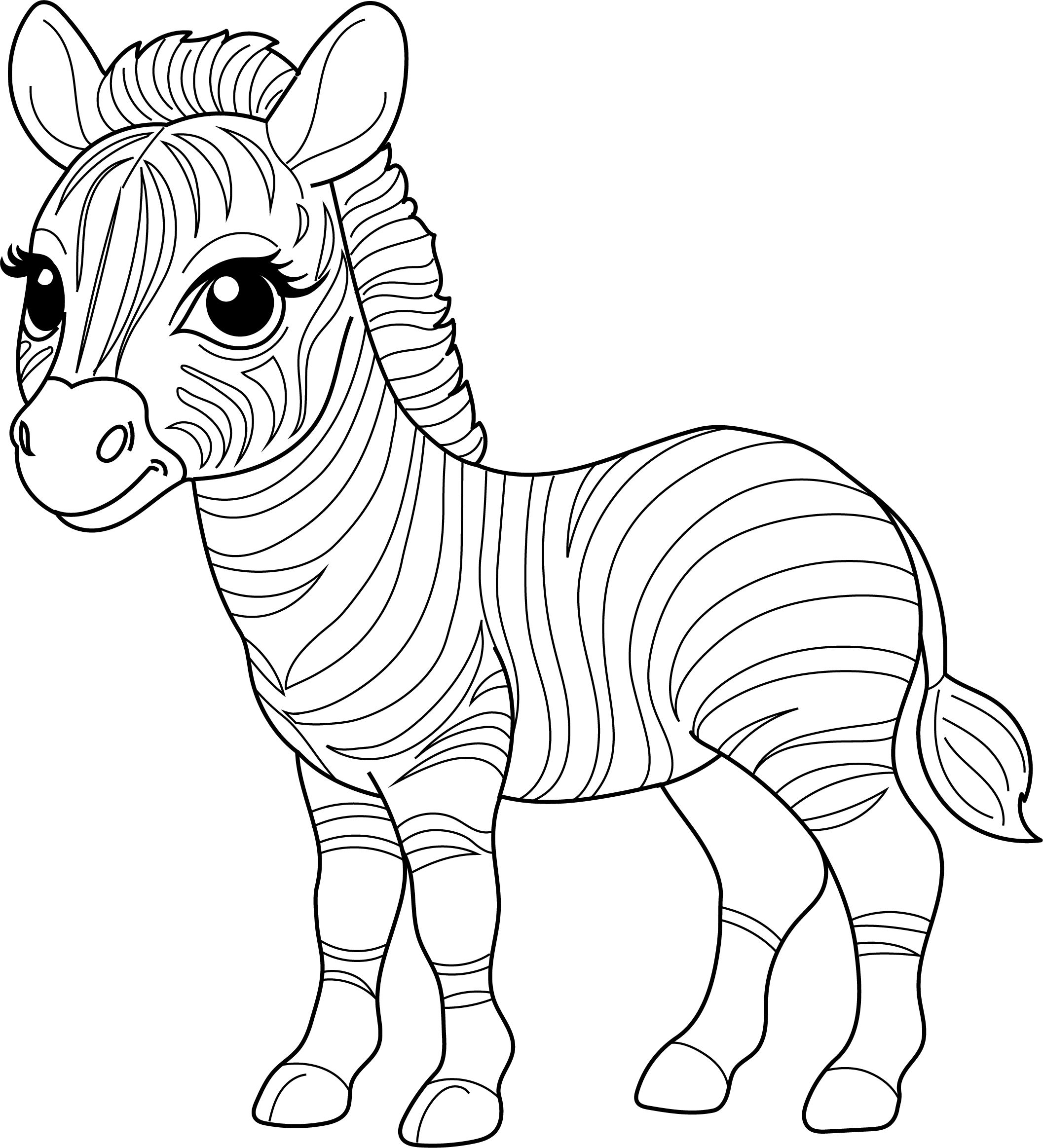 Zebra Coloring Pages Printable Baby Zebra Coloring Page For Kids