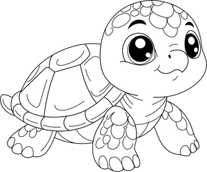 Baby Turtle coloring page – fun and educational printable for children
