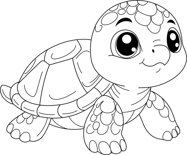 Baby Turtle coloring page – fun and educational printable for children