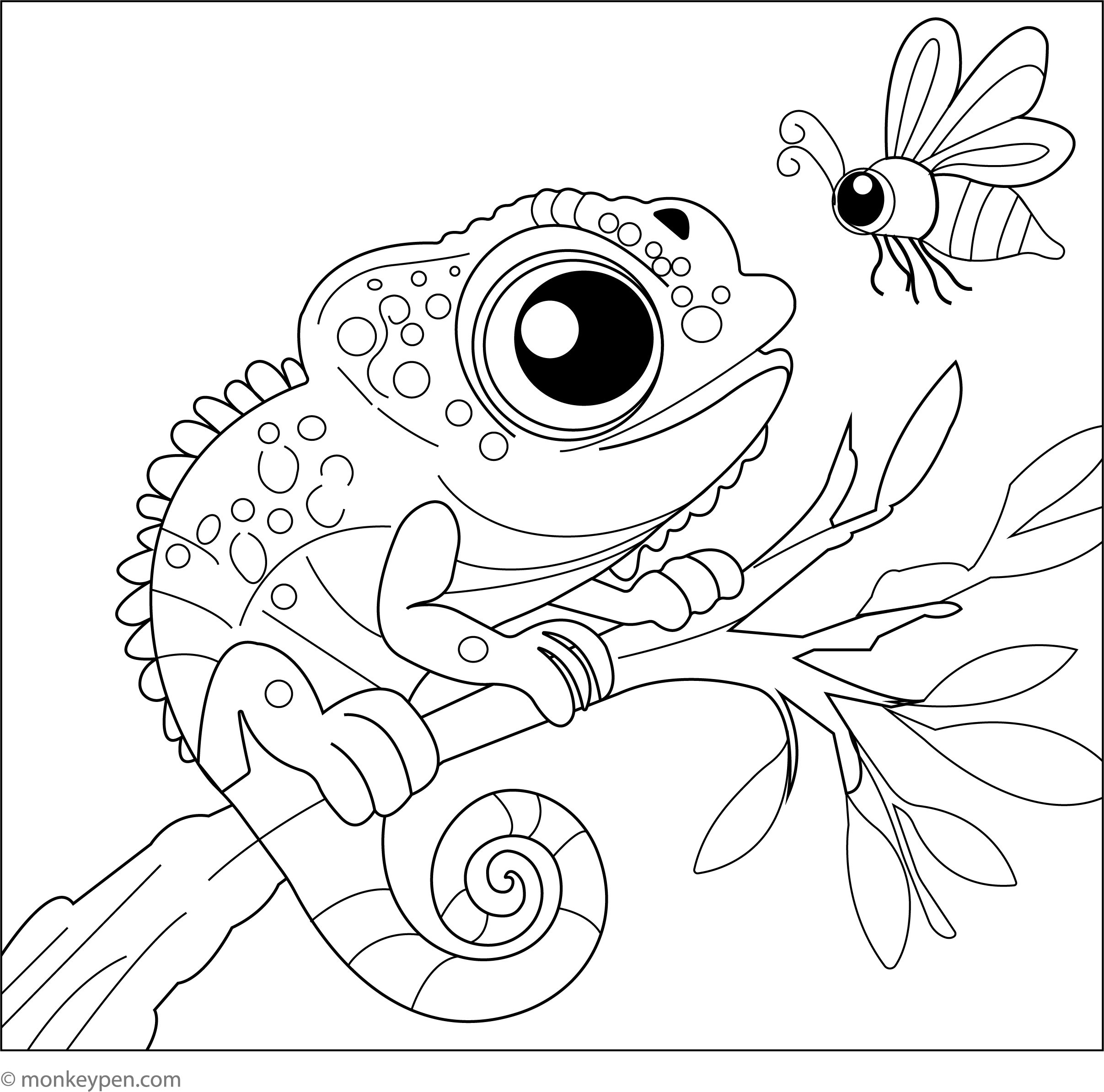 Chameleon Coloring Pages Online