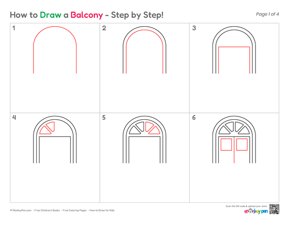 How to Draw a Balcony – Easy Step-by-Step House Drawing for Kids