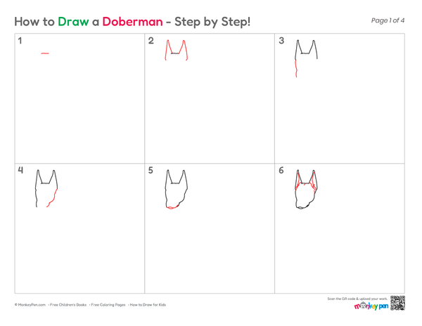 How to Draw a Doberman – Step-by-Step Dog Drawing for Kids