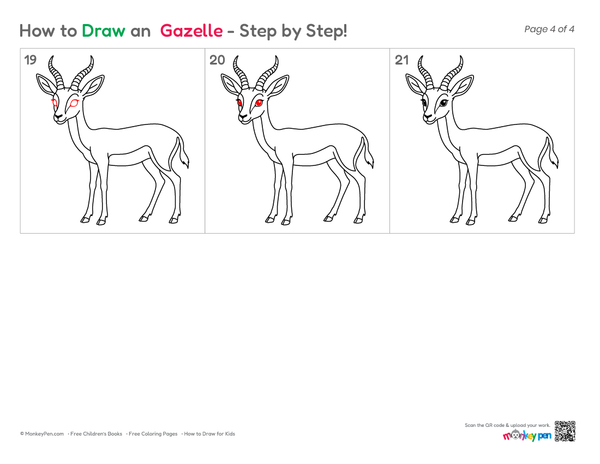 Beginner-friendly gazelle drawing for children