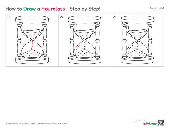 Cute hourglass drawing for kids and beginner artists.