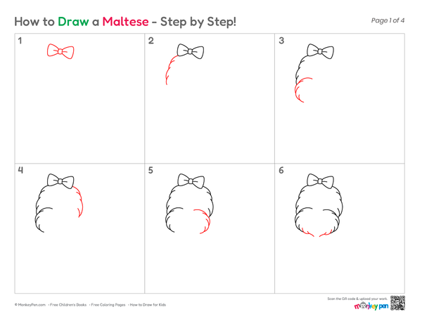 How to Draw a Maltese – Easy Step-by-Step Dog Drawing for Kids