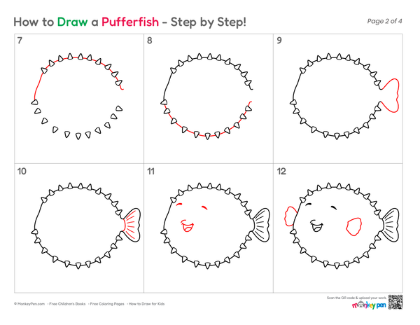 How to Draw a Pufferfish – Step-by-Step Fish Drawing for Kids