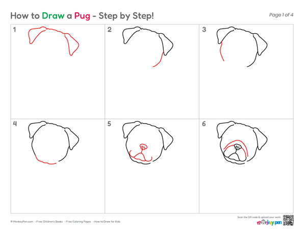How to Draw a Pug – Easy Step-by-Step Dog Drawing for Kids