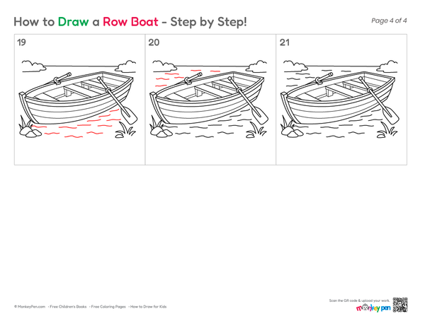 Simple boat coloring page for children