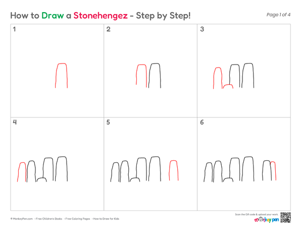 Easy Stonehenge landscape illustration