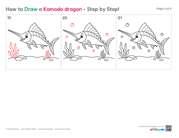 How to Draw a Swordfish – Easy Step-by-Step Ocean Animal Drawing for Kids