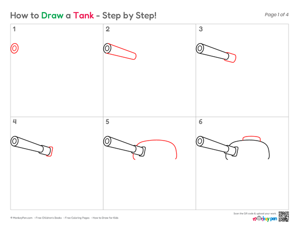 How to Draw a Tank – Simple Step-by-Step Military Vehicle Drawing for Kids