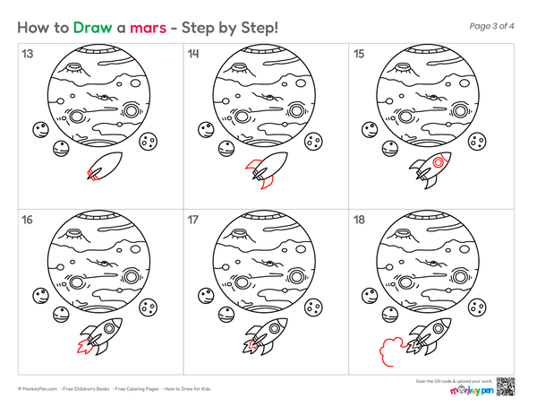 How to Draw Mars – Easy Step-by-Step Planet Drawing for Kids