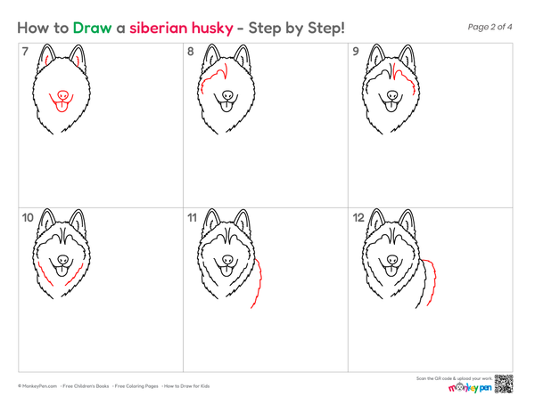 How to Draw a Siberian Husky – Step-by-Step Dog Drawing for Kids
