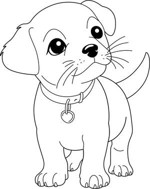 Puppy coloring page – printable animal drawing for children