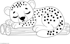 Sleeping Cheetah coloring page – free printable for kids to color and enjoy