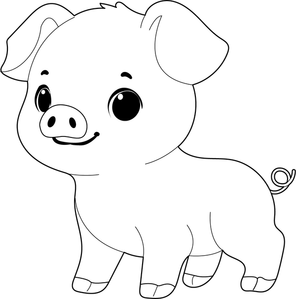 Pig coloring page – fun and educational printable for children