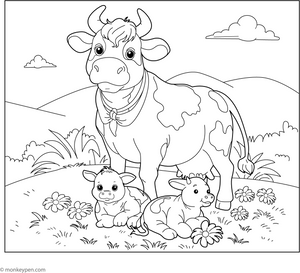 Cartoon Cow coloring page – free printable for kids to color and enjoy