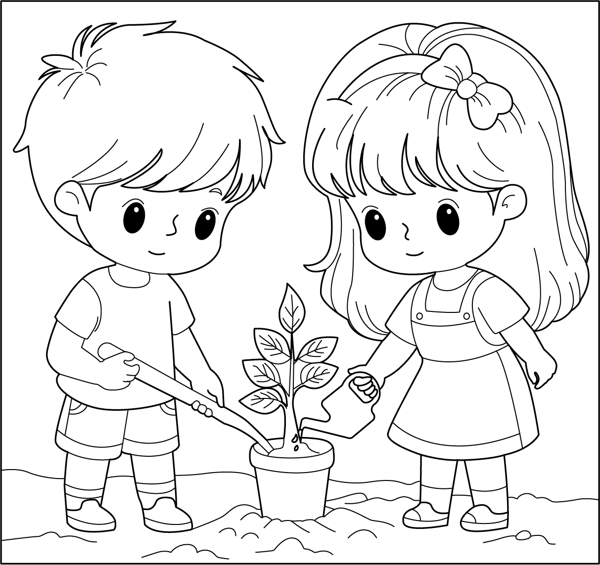 planting seeds drawing Free Printable Planting Seed Coloring Page for Kids Fun