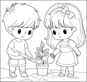 Planting Seed coloring page – fun and educational printable for children