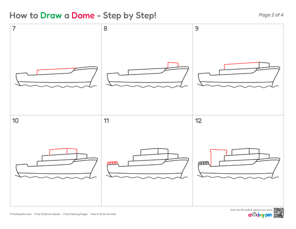 How to Draw a Cargo Ship – Simple Step-by-Step Ship Drawing for Kids