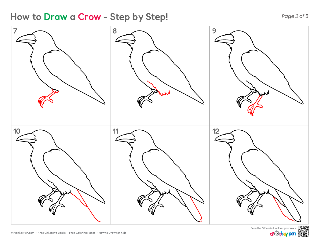 Crows Logo Drawing Tutorial How to Draw a Crow β Bird Drawing Tutorial for Kids