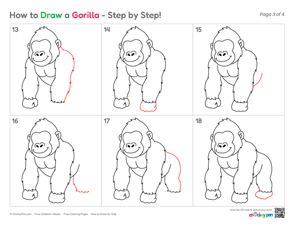 Simple gorilla sketch for beginners