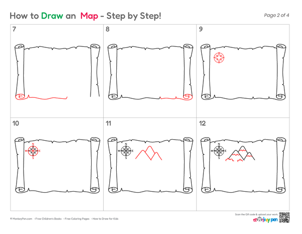 Fun and easy map drawing for kids to explore their creativity.