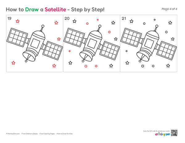 How to Draw a Satellite – Simple Step-by-Step Space Drawing for Kids