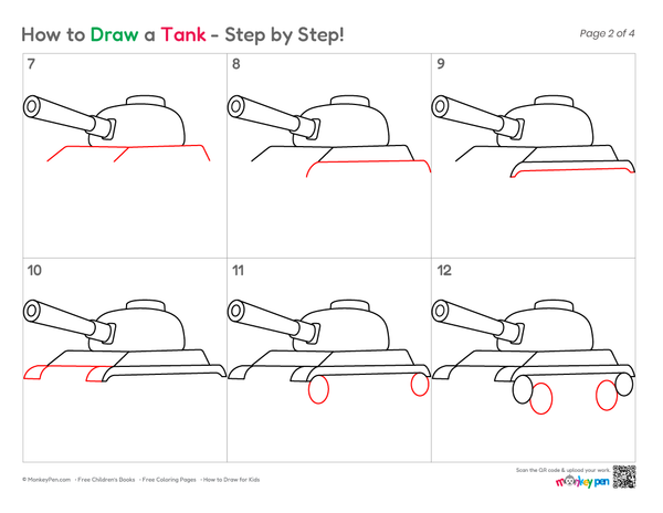 How to Draw a Tank – Simple Step-by-Step Military Vehicle Drawing for Kids