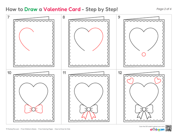 How to Draw a Valentine Card – Simple Step-by-Step Greeting Card Drawing for Kids