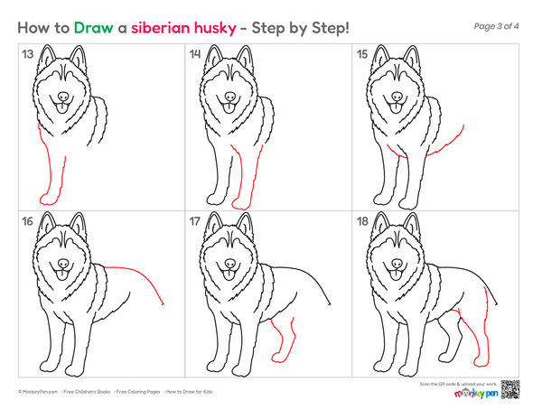 How to Draw a Siberian Husky – Step-by-Step Dog Drawing for Kids