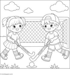 Hockey Coloring Page – fun and educational printable for children