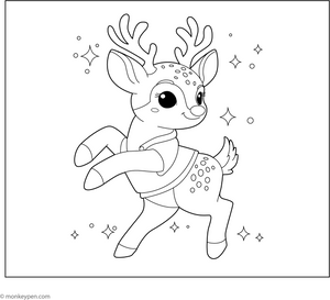 Dancing Deer coloring page – free printable for kids to color and enjoy