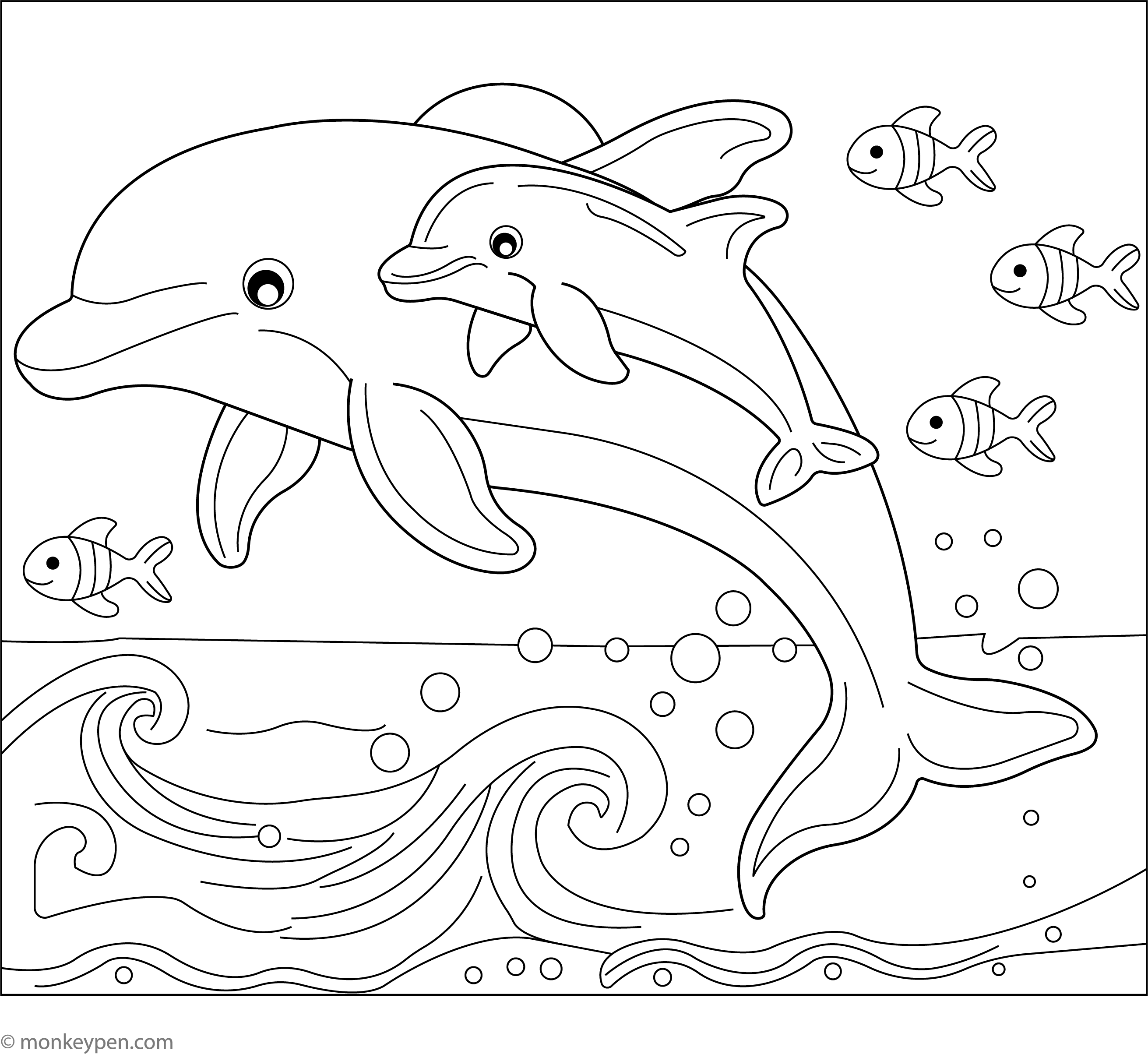 Free Dolphin Family Coloring Page Printable PDF For Kids Free dolphin family coloring page printable pdf for kids