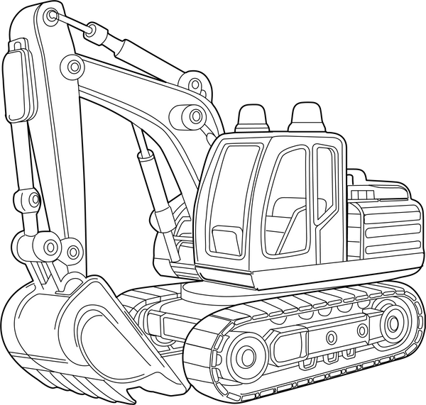 Excavator coloring page – fun and educational printable for children