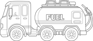 Fuel tanker coloring page – transportation-themed printable for kids