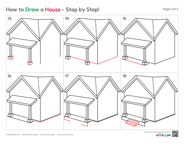 How to Draw a 3D House – Step-by-Step Perspective Drawing for Kids