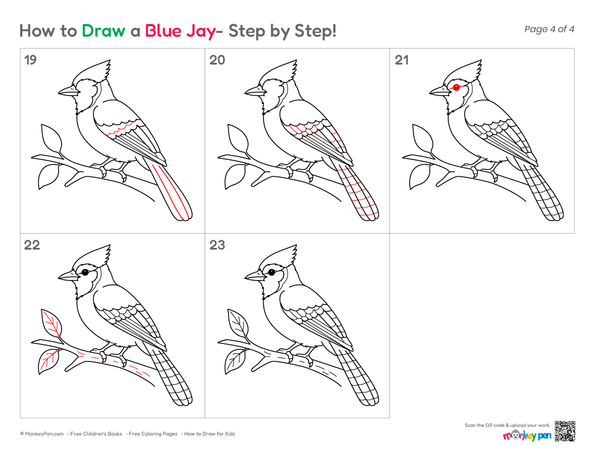 Cute Blue Jay illustration for children